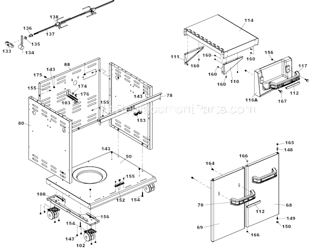 Page B Diagram and Parts List for 9761-84  Broil King Grill